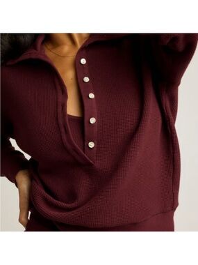 Negative Revolve Waffle Knit Pullover In Garnet XS